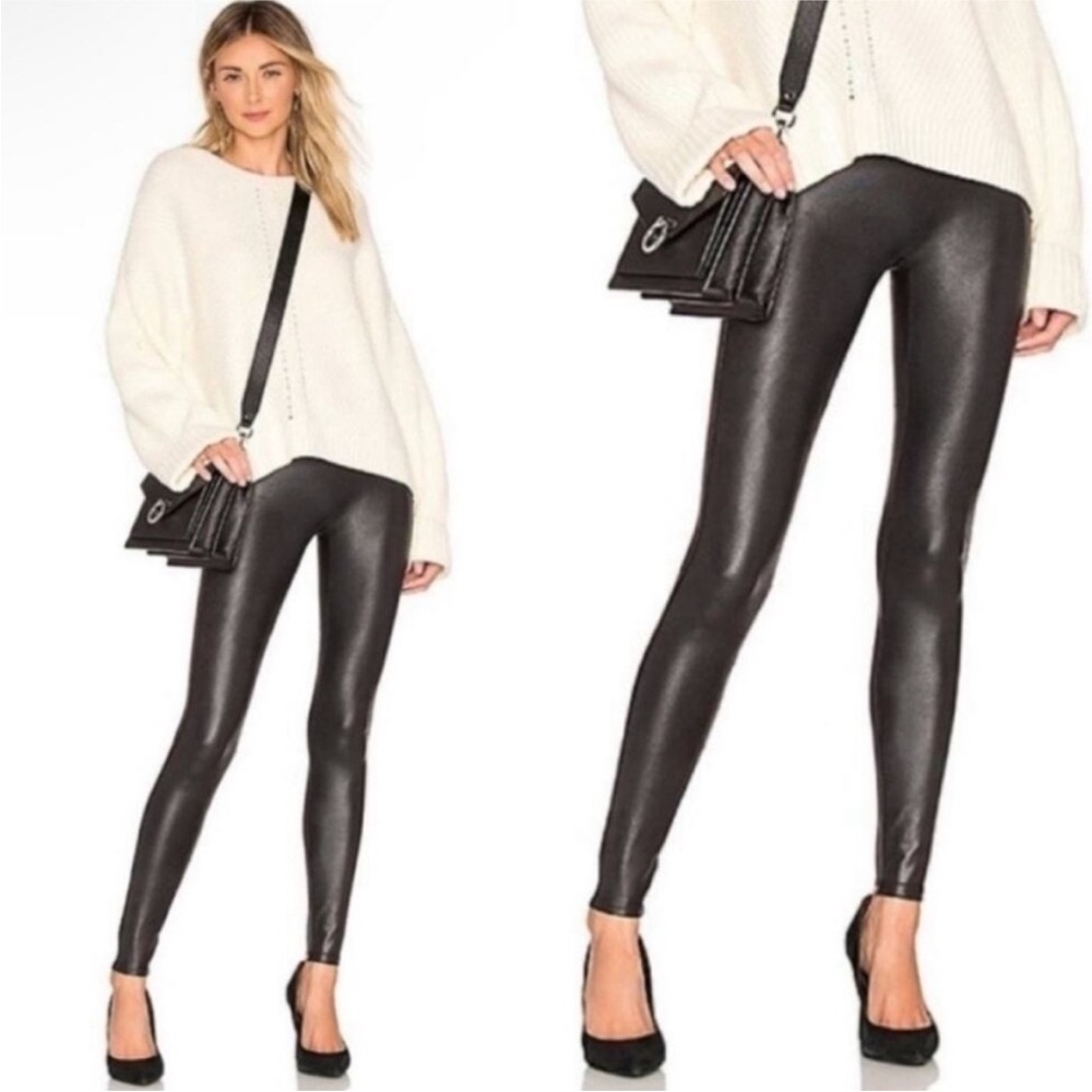 Spanx Faux Leather Leggings Size Large